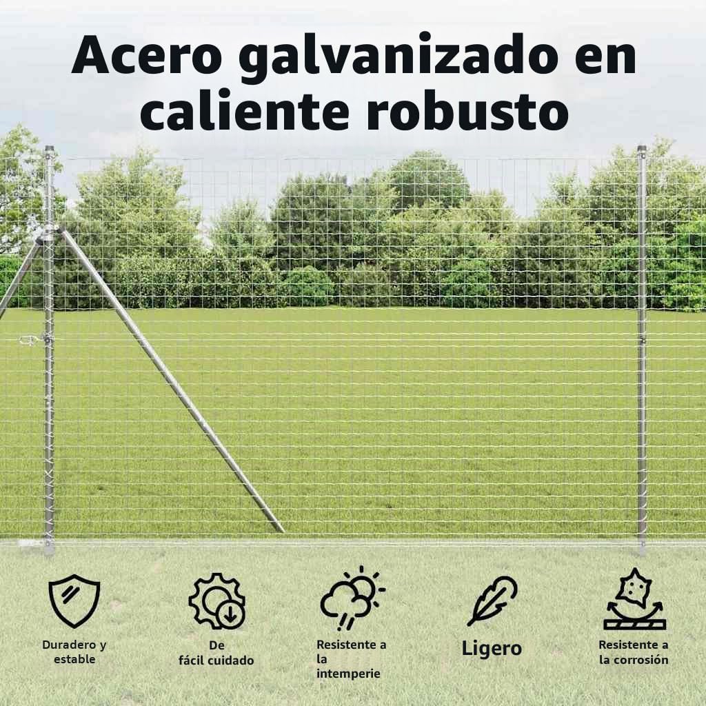 vidaXL Poste de Valla 26 pcs Gris 3,2 x 3,2 x 200 cm, Decoración para jardín y terraza, Poste cilíndrico, Soporte Robusto para cercas, Barrera de Paisaje