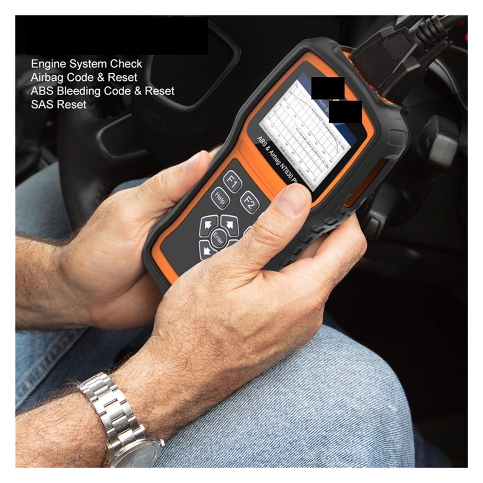 Narzędzie diagnostyczne skanera OBD2 Czytnik kodów samochodowych SRS ABS Odpowietrzanie oleju EPB Reset Skaner samochodowy,Przyjazny dla użytkownika