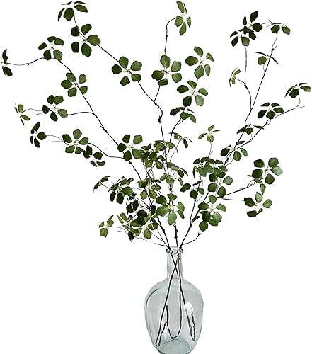 Xilyya Tallos artificiales de eucalipto vegetación, hojas de loto falsas, hojas verdes para el hogar, oficina, interior y exterior, decoración de