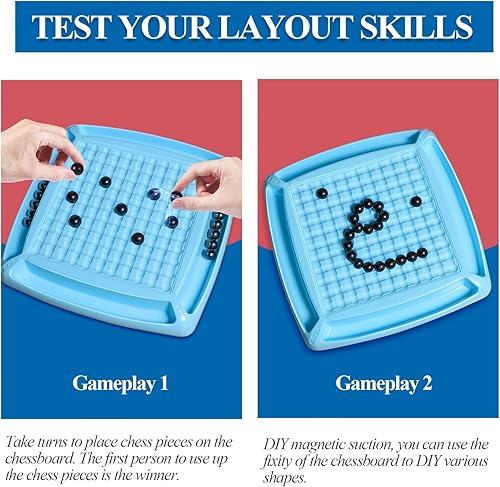 Miniatura 4 de Juego de imán juego de ajedrez magnético, tablero de ajedrez magnético con disco de penalti, juego de mesa magnético, juego de estrategia de ajedrez