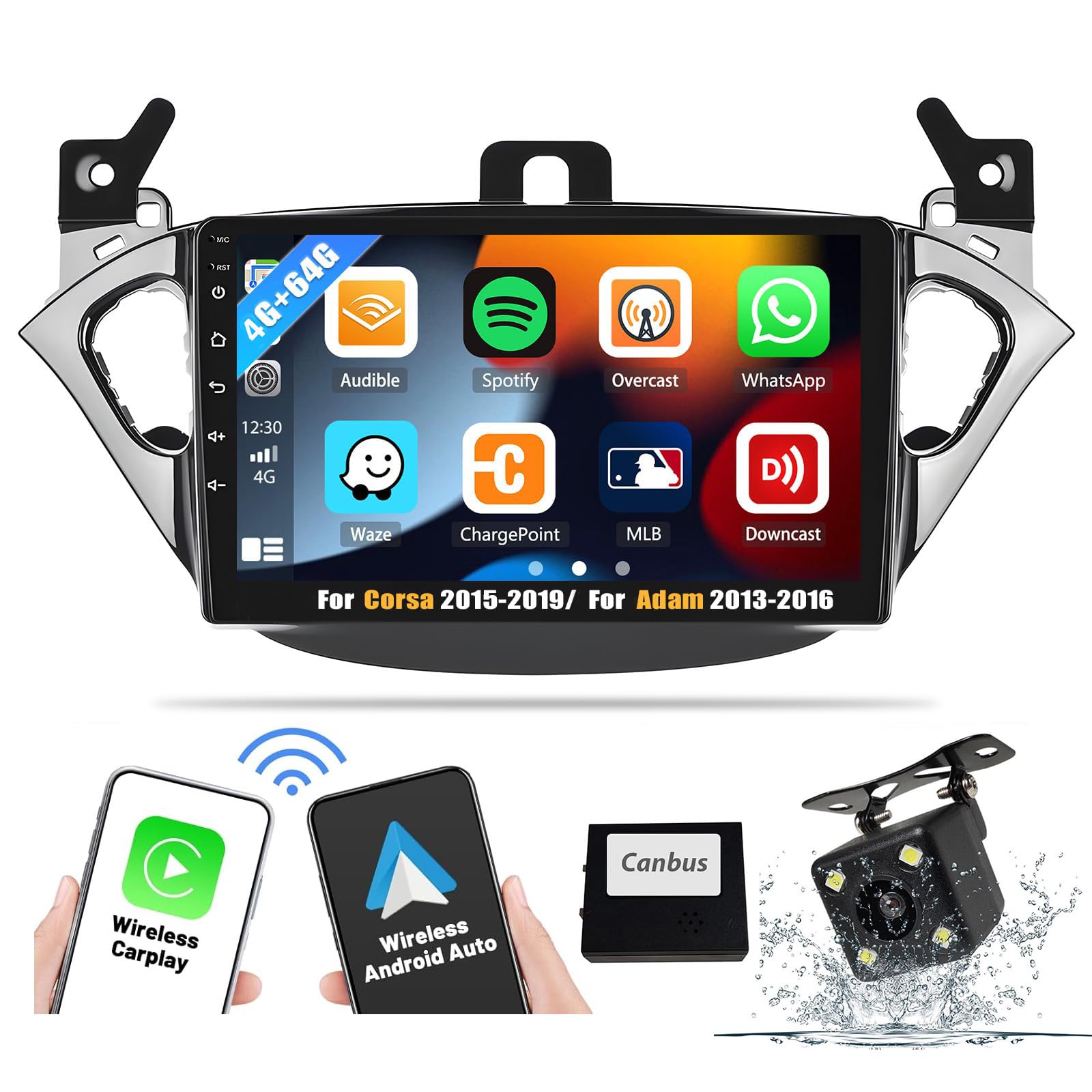 Radio coche CarPlay 2 DIN Android 13 para Corsa 2015-2019 con navegación GPS 8
