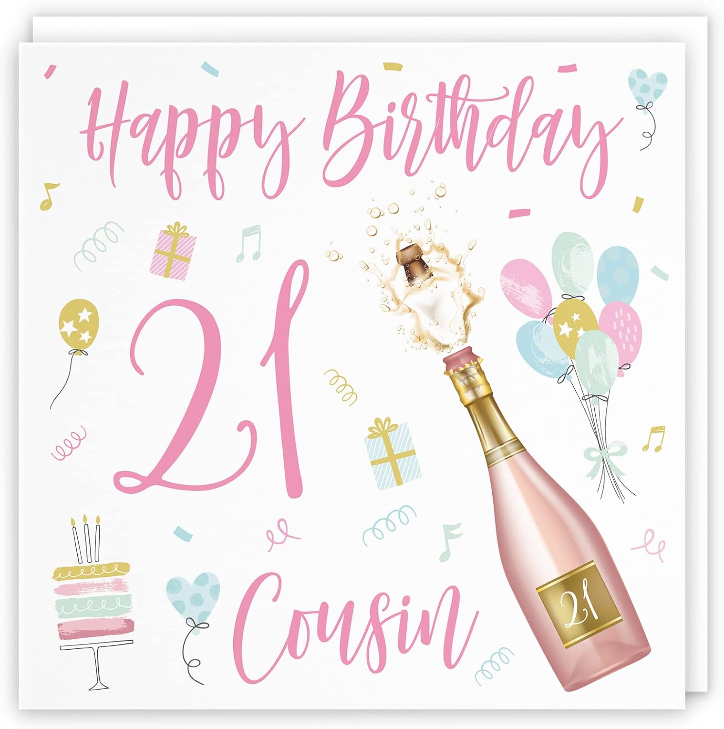 Hunts England, Large Cousin 21st Female Birthday Card, Large Size, For Her, Happy Birthday, Special Cousin, 21