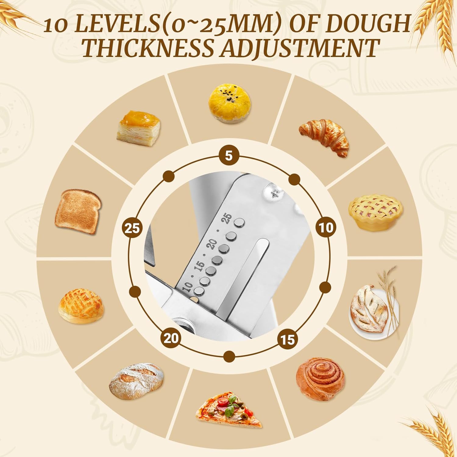 Manual Dough Sheeter 35.4" ×15.7",Roller Machine,Commercial Folding Dough Maker with Carry Handle, Adjustable Thickness for Pizza, Pasta, Pastry