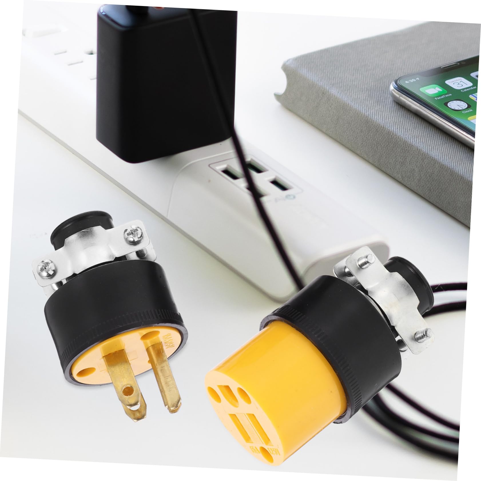 24 Pack Male Female Electrical Plug Ends 15 Amp 125 Volt Extension Cord ...
