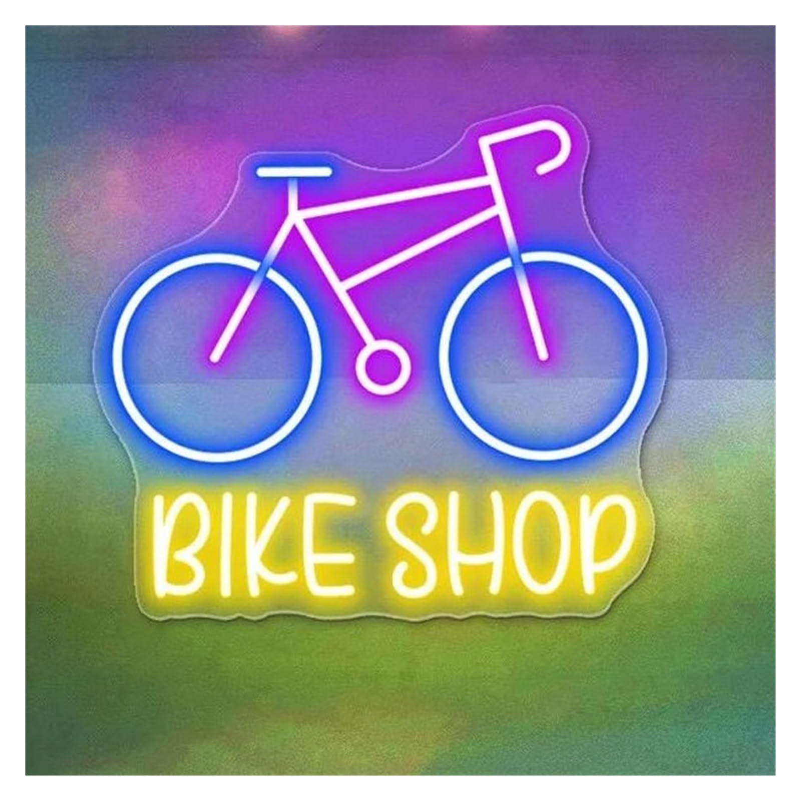 Lemst C Signs Lamp Bike Neon Sign Bicycle Shop Decor Lub Wall Decor Night Light Usb Powered Yclist Bicycle Lover Home 40.7Cmх36cm(C)