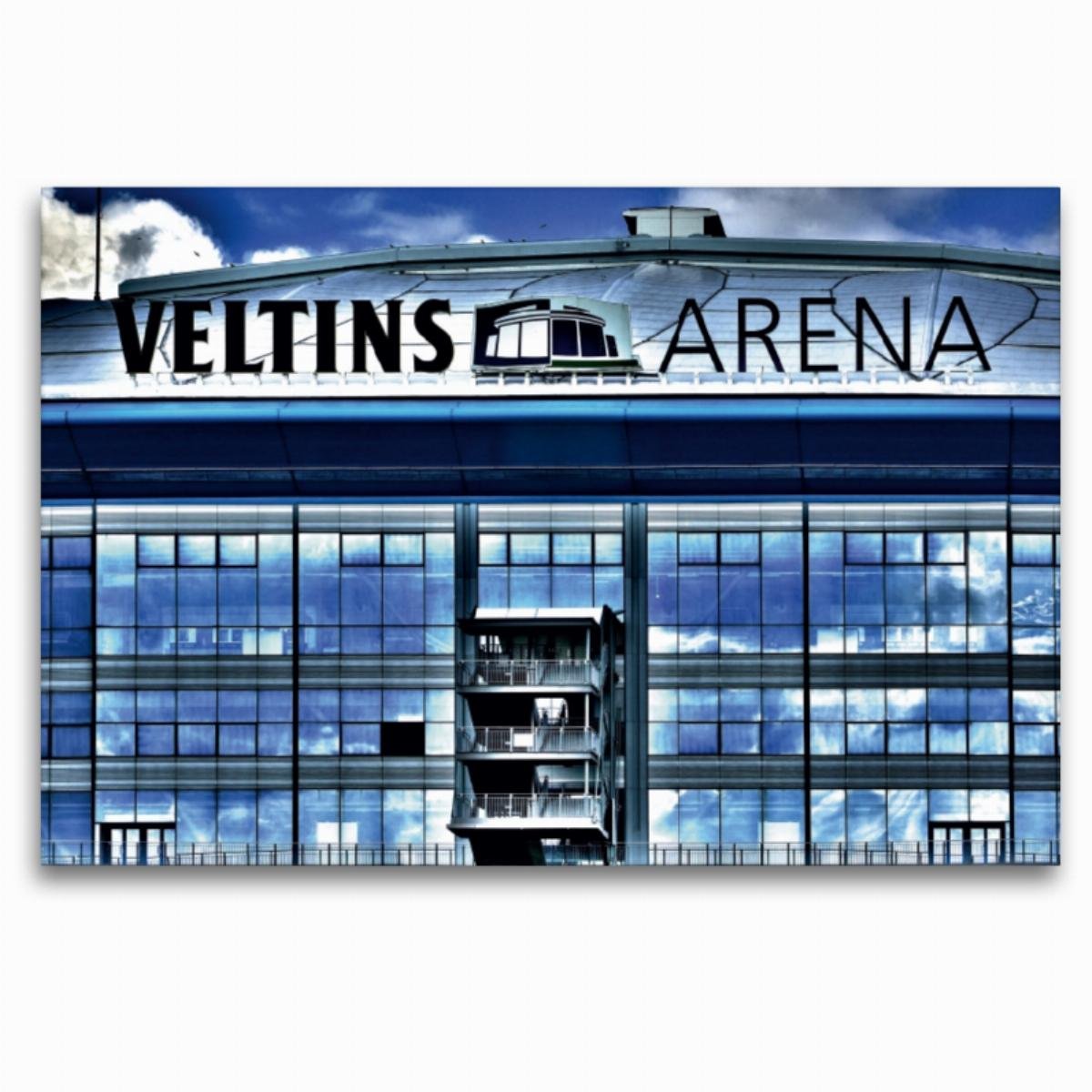 Premium Textil-Leinwand 120 x 80 cm Quer-Format Veltins Arena | Wandbild, HD-Bild auf Keilrahmen, Fertigbild auf hochwertigem Vlies, Leinwanddruck von Anke Grau