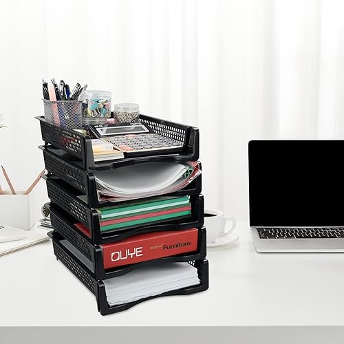 Miniatura 7 de Bandeja apilable del papel de oficina de 6 capas, bandeja apilable plástica de la carta