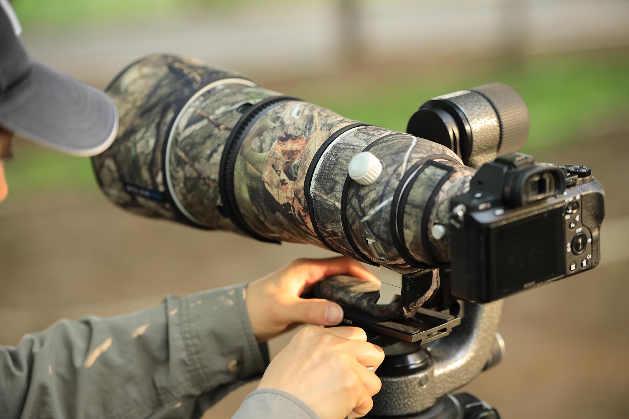 Rolanpro Copriobiettivo impermeabile mimetico per Sony FE 100-400 mm F4.5 GM OSS Lens Custodia protettiva abbigliamento #31 Jungle camo impermeabile