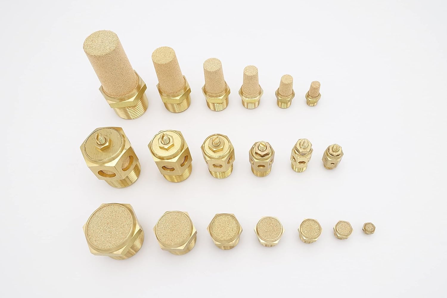 BD Pneumatic Air Muffler, Sintered Bronze Brass, 1" Male NPT, Globe Valve, Compressed Air Muffler