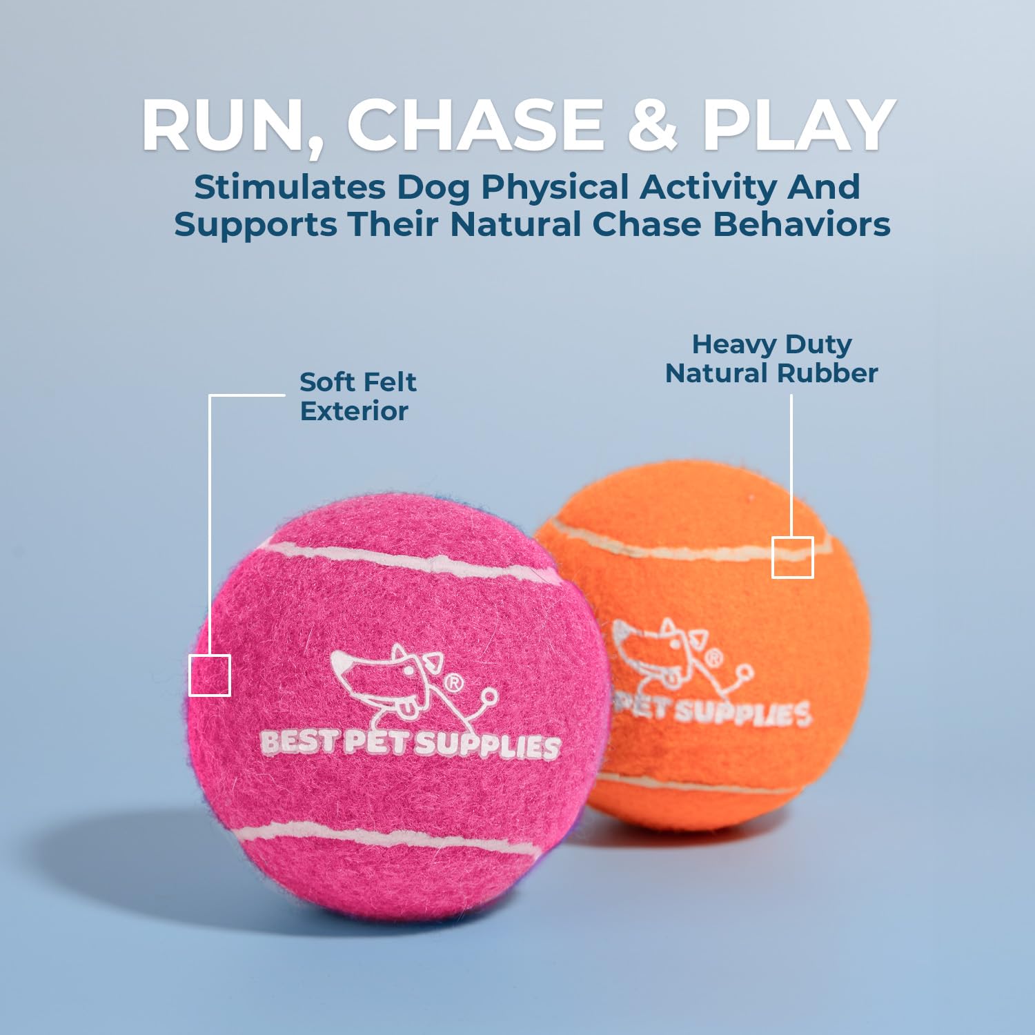 Best Pet Supplies Squeaky Tennis Toys for Dogs 4-Pack - Image 4