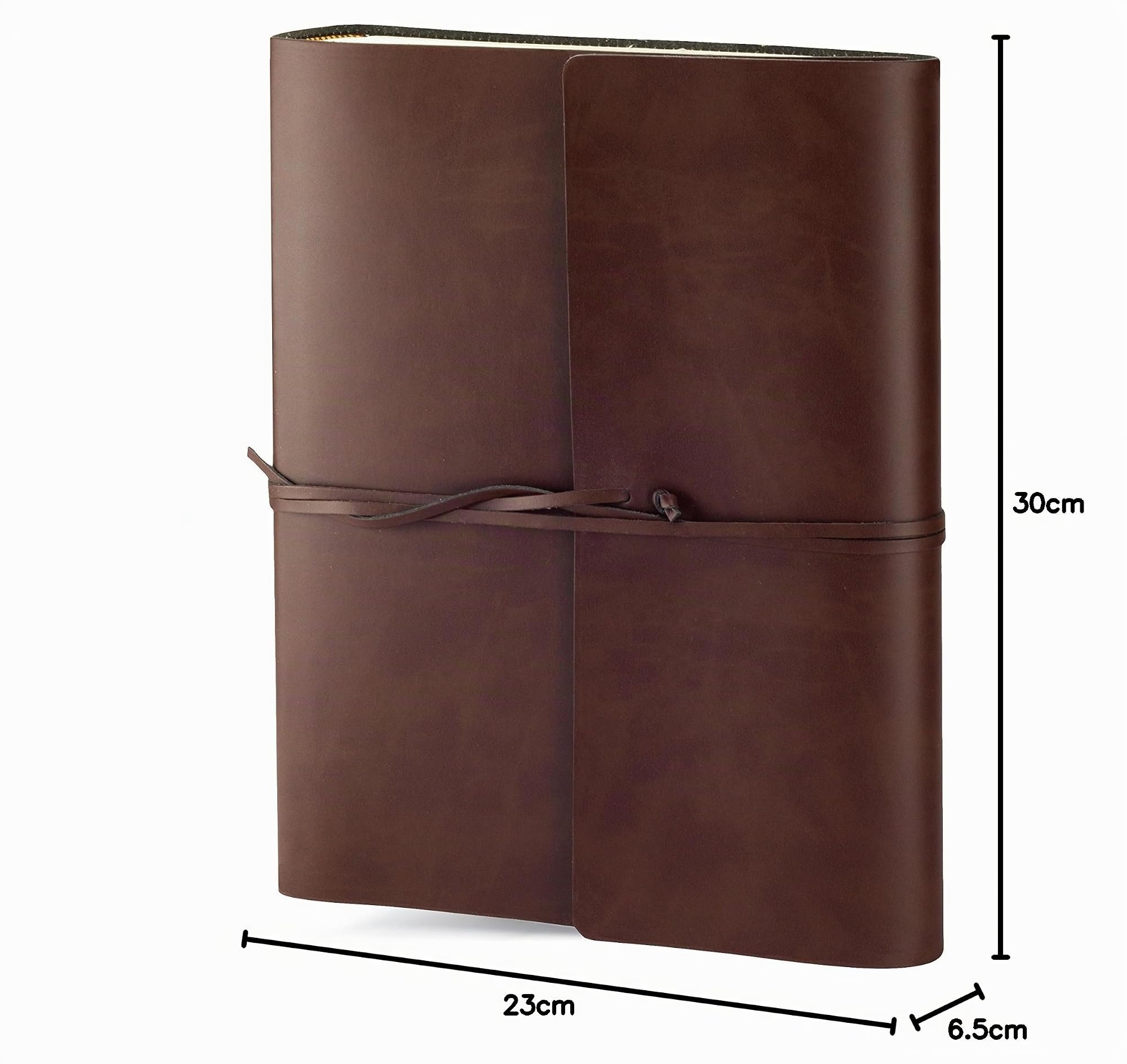 Vietri Fotoalbum aus recyceltem Leder, Handgearbeitet in klassischem italienischem Stil, Geschenkschachtel inklusive, A4 (23x30 cm) Braun