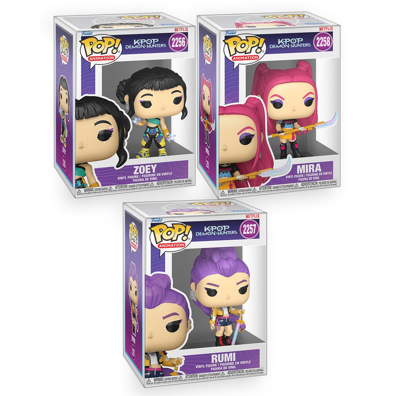 Amazon.com: Funko Pop! Kpop Demon Hunters - Set of 3 Huntr/x
