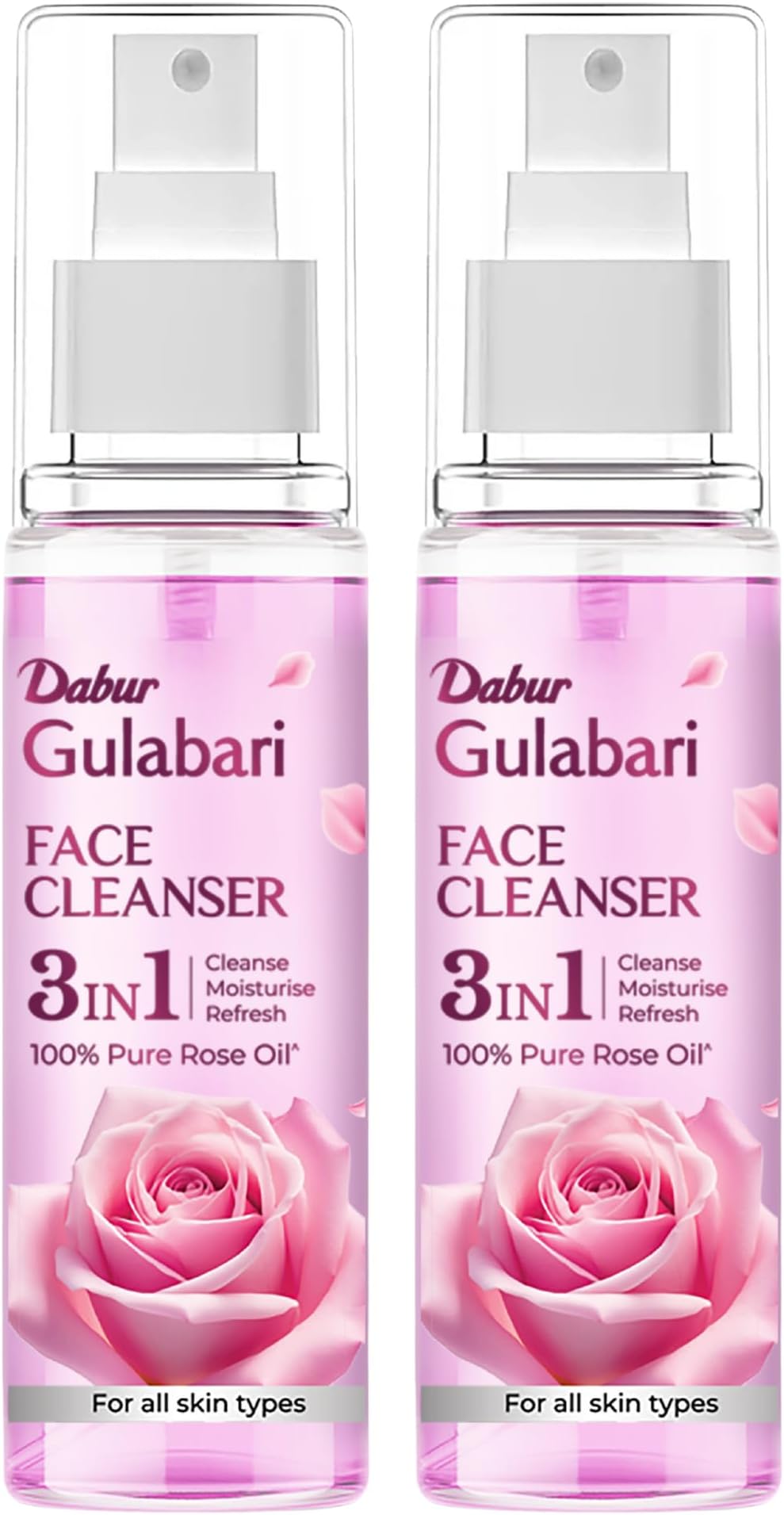 Dabur Gulabari Rose Glow Face Cleanser - 100mlx2 | Gentle Cleanser for All Skin Types | Cleaner, Balanced & Hydrated Skin
