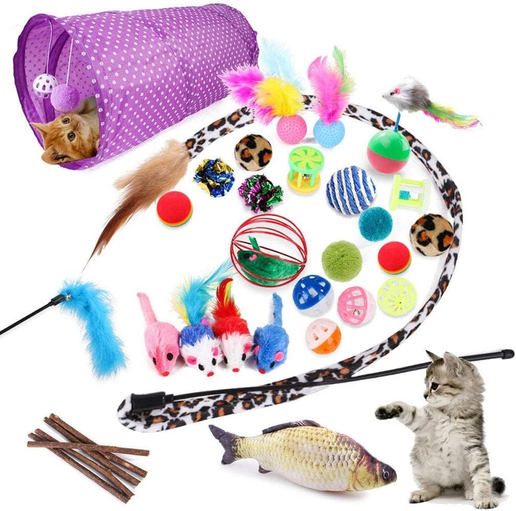S2C 28 Pcs Cat Toys Interactive Accessories Cat Accessories For