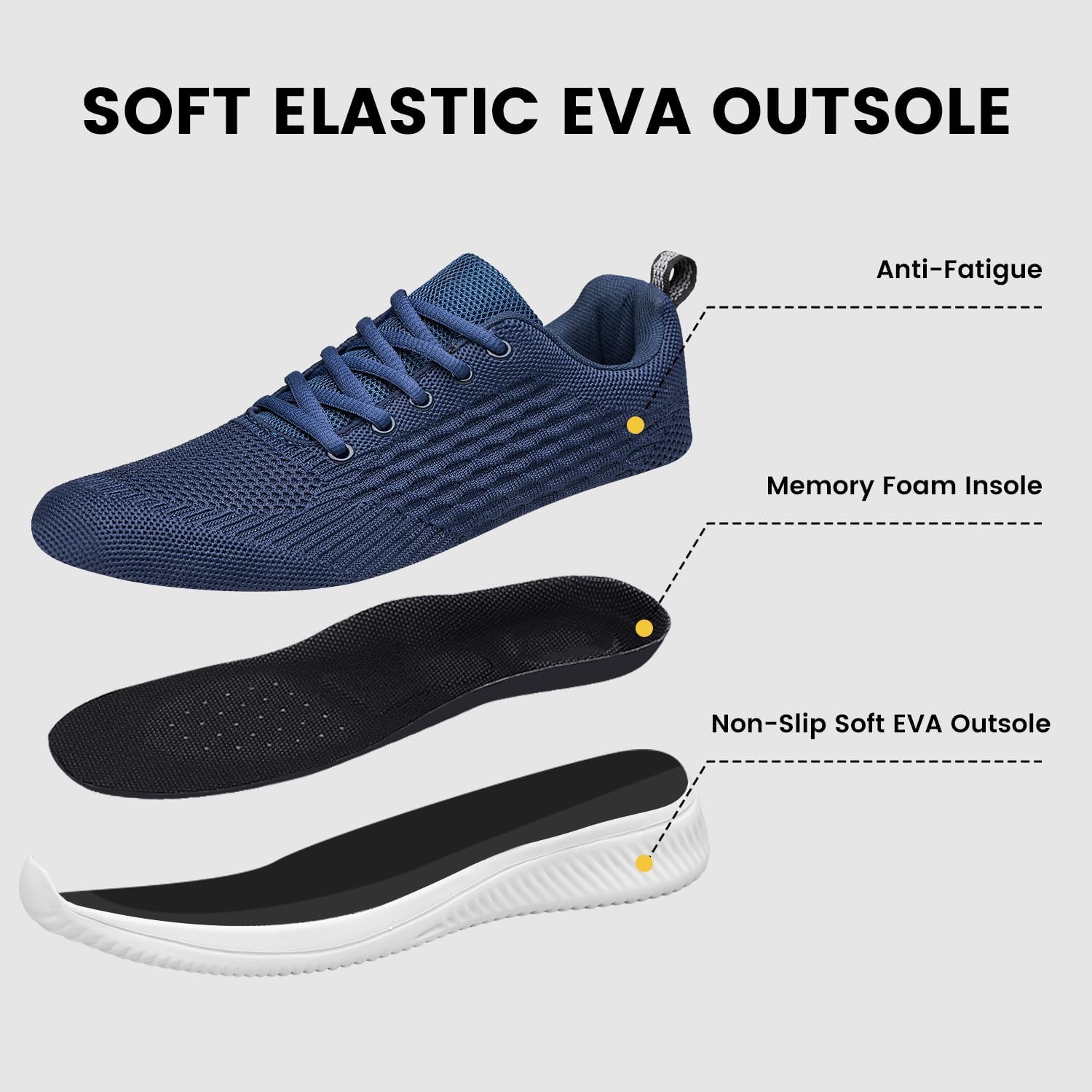 Raoendis Mens Walking Shoes Ultra Lightweight Breathable Running Shoes Non Slip Athletic Fashion Sneakers Mesh Workout Casual Sports Shoes - Image 5