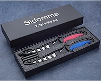 Vista 2 de Juego de 2 cuchillos de filete de pesca de acero inoxidable de 6.5 pulgadas para filetear, equipo de pesca, juego de herramientas de pesca