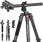 NEEWER Basics 64.5" Tripode horizontal avec tête de balle / porte-téléphone cellulaire Compatible avec iPhone Enregistrement vidéo, Monopod en aluminium pour appareil photo de voyage, 360° Pan 180° Tilt 22lb/10kg Chargez, TP66