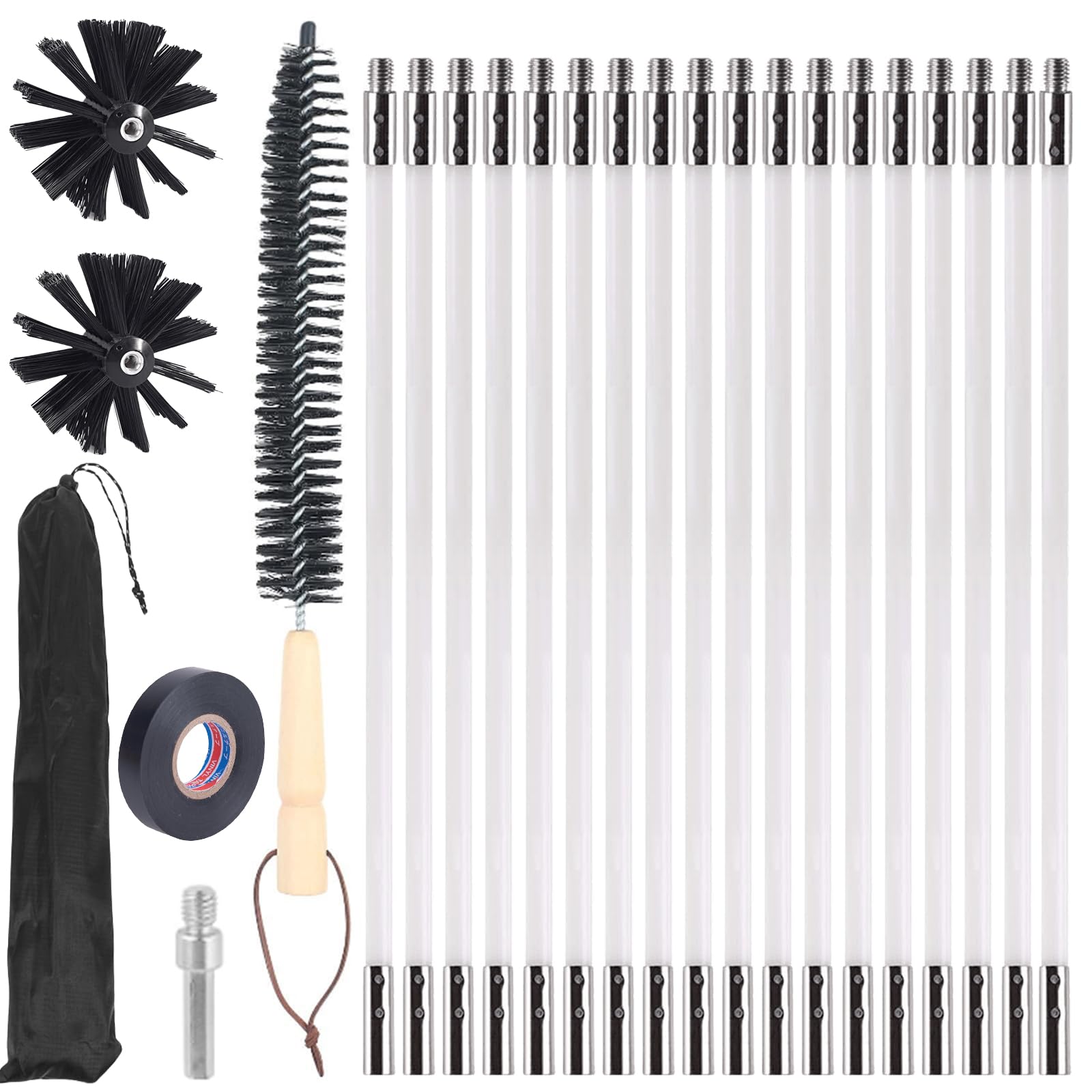 Spazzola Camino Con Aste Flessibili In Nylon, Kit Di Pulizia Per - Foto 9