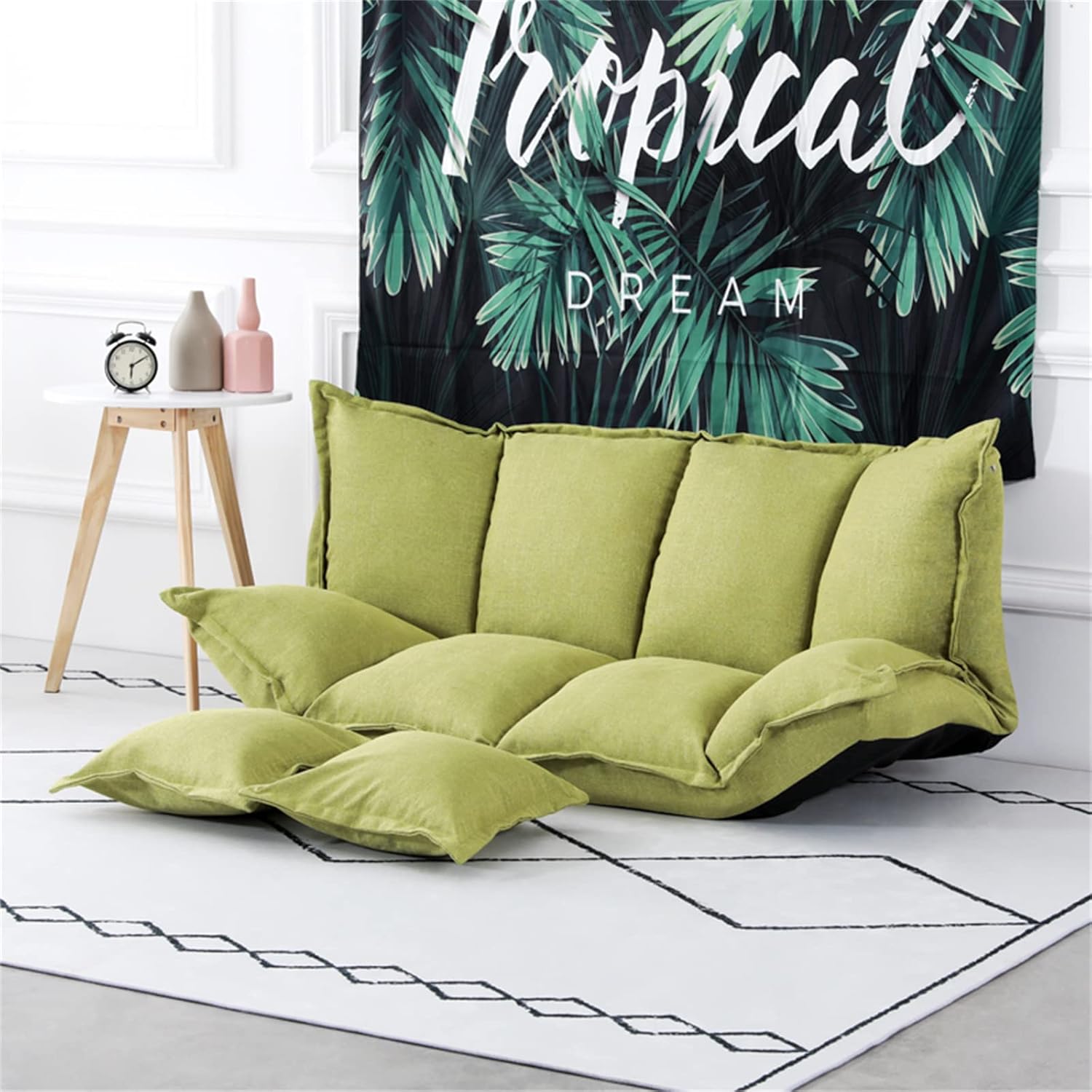 JHKZUDG Folding Lazy Sofa,Sofa Bed Floor Cute Futons Sets with Pillows,5Position