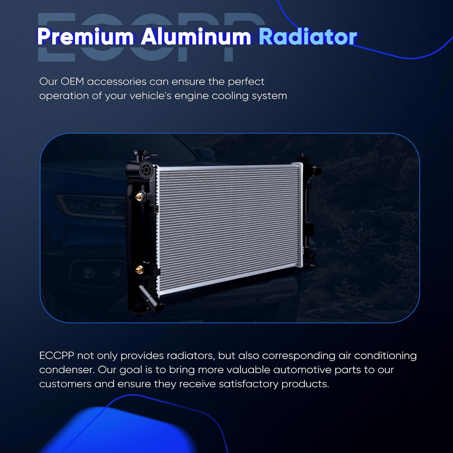 ECCPP 2428 Engine Coolant Radiator Compatible with 2005-2008 for Toyota Corolla 1.8L 2005-2008 for Toyota Matrix 1.8L Replace CU2428, 2432 Aluminum Automotive Replacement Engine Radiators