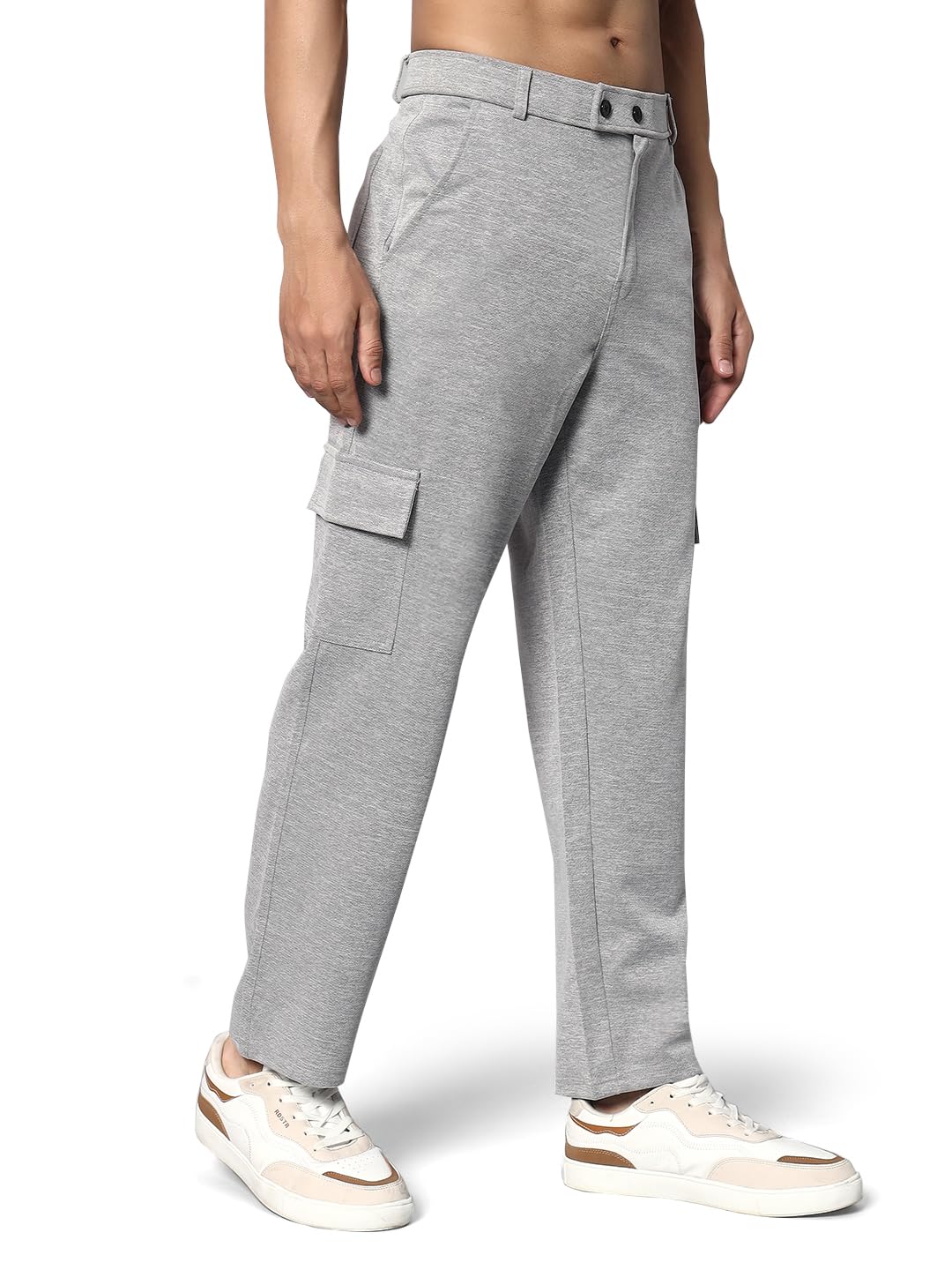 Vogaan Stretchable Lycra Stylish Cargo Pant for Men | Regular Slim Fit | Men's Stretchable Cargos with 5 Pockets | Mens Street Wear Casual Trouser Pants