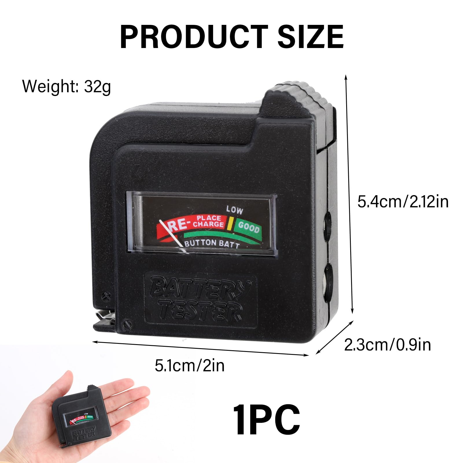 Testeur de Piles Numérique Universel BT860 Compatible AA AAA C D 9V Boutons