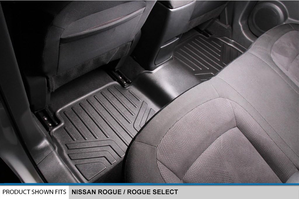 SMARTLINER Custom Fit Floor Mats 2 Row Liner Set Compatible with 2008-2013 Nissan Rogue - Image 4