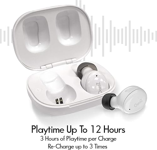 Miniatura 4 de OontZ BudZ - Auriculares inalámbricos Bluetooth 5.0 verdaderos, 3 horas de reproducción + 9 adicionales de estuche de carga compacta, auriculares