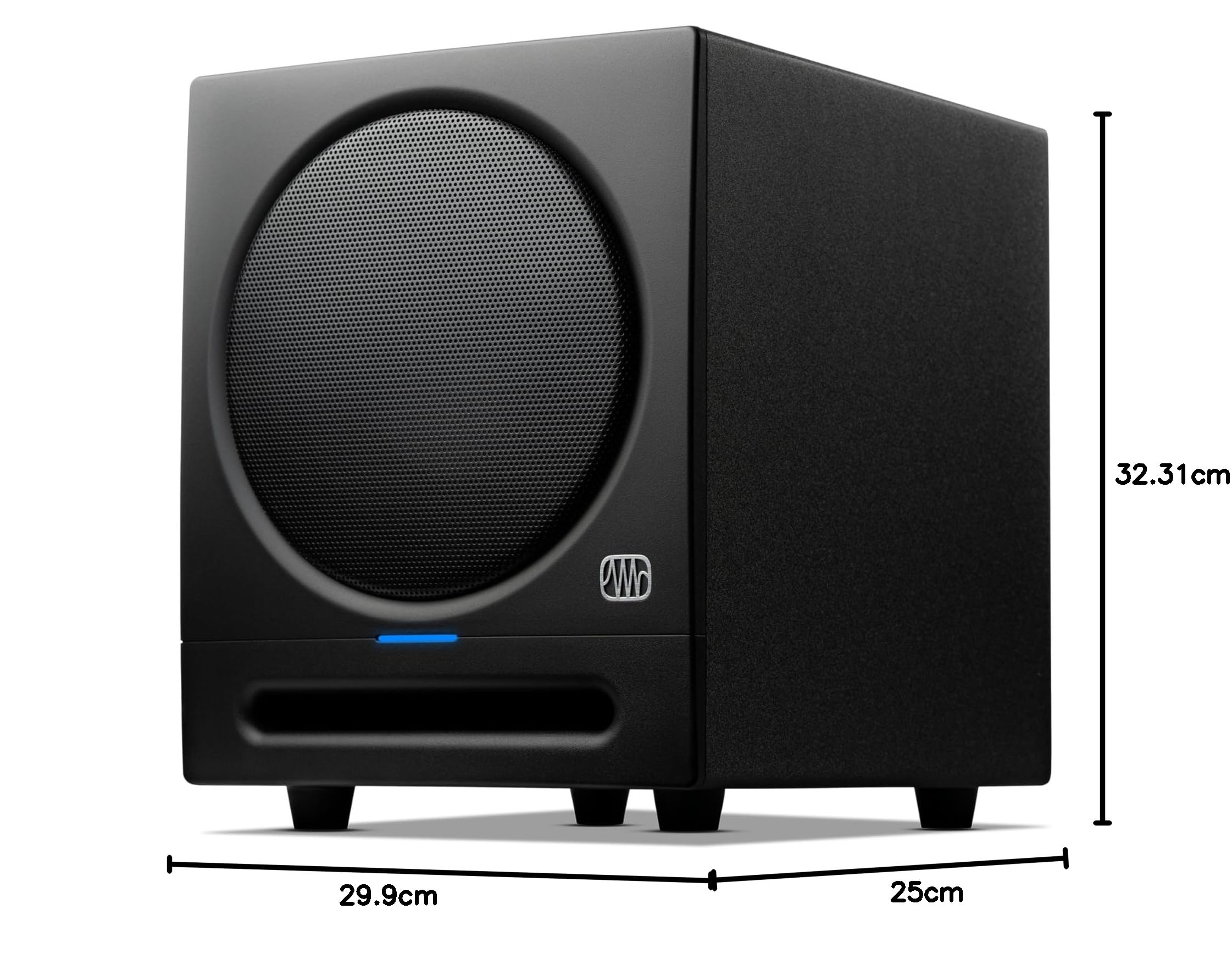 PreSonus Eris Sub 8BT — 8-inch Active Studio Subwoofer with Bluetooth for Multimedia, Gaming, Studio-Quality Music Production - Black, Subwoofer 8", Gen 2 | Subwoofer wzmocniony Bluetooth, 30-200 Hz, dodaje basy do monitorów studyjnych, głośników półkowyc