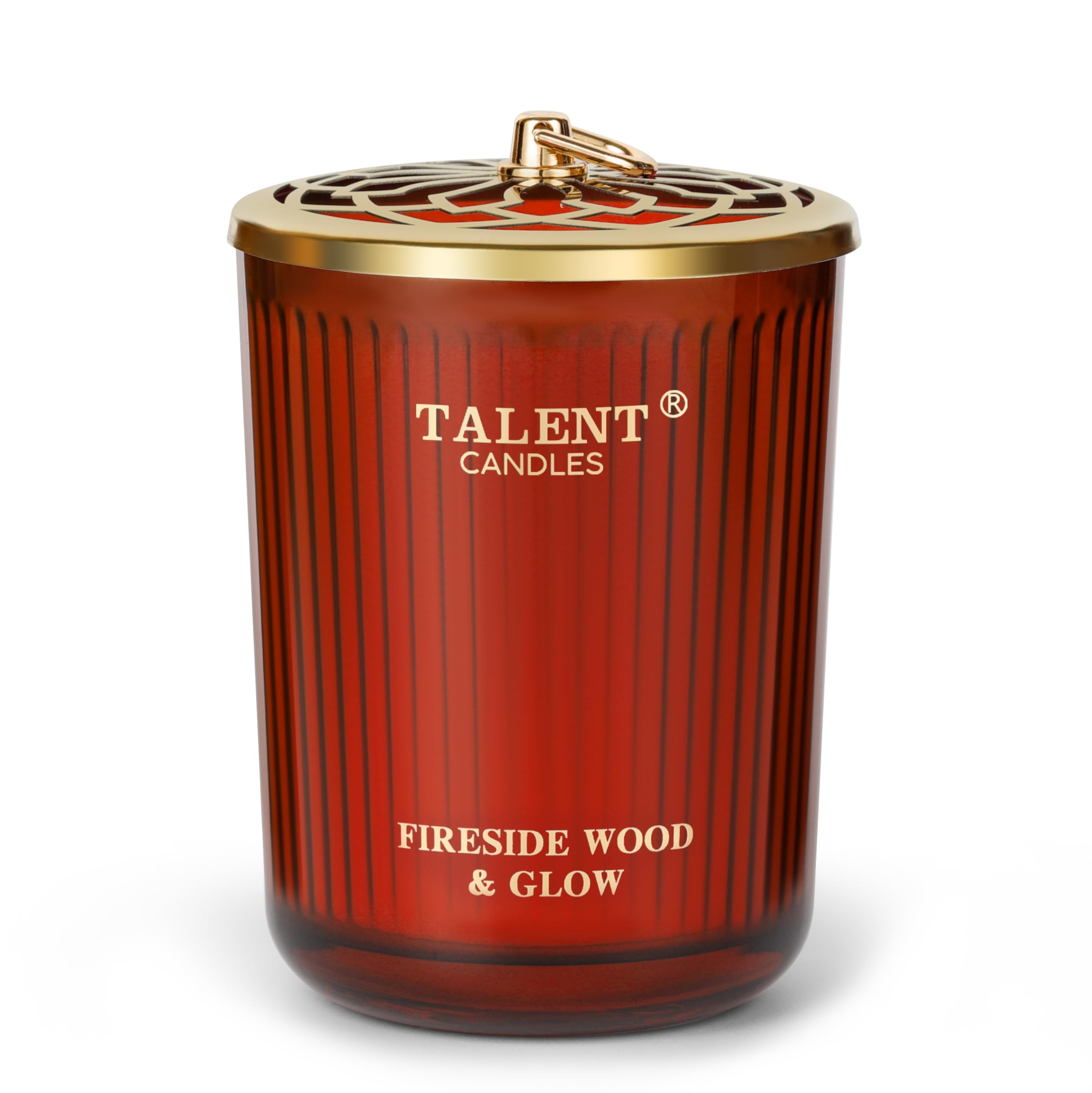 TALENT Velas perfumadas, vela de aromaterapia de cera de soja natural, estilo tradicional de 8.4 oz, velas regalos para mujeres y hombres, decoración del hogar, Madera y brillo junto al fuego