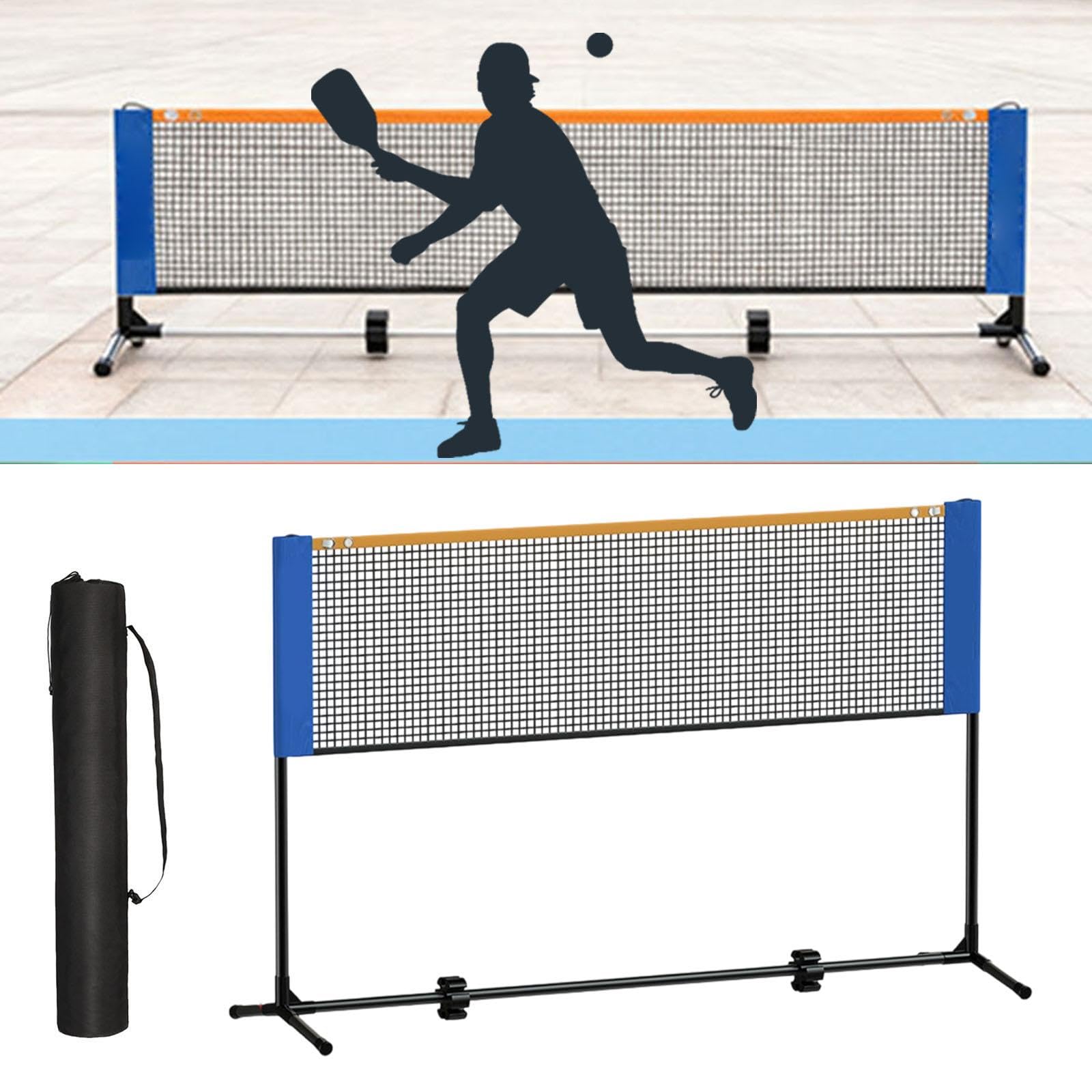 Badminton Netz Tragbarer Netzständer für Badminton Set Inklusive Transporttasche Und Widerstandsfähigem Netzgewebe für Kinder Erwachsene Training Hint