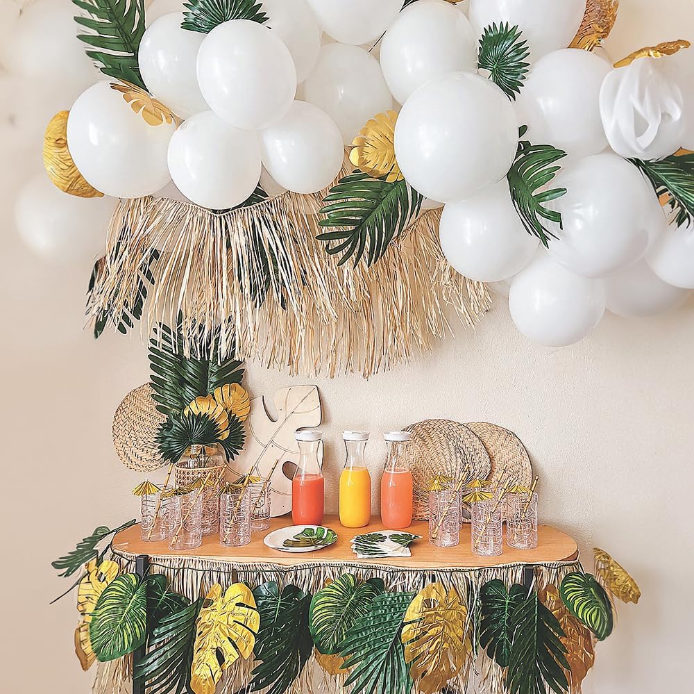 Fun Express Natural Raffia Beach Fringe Decoration (24 ft) for Tiki Luau Party - VBS Vacation Bible School Supplies/Decor