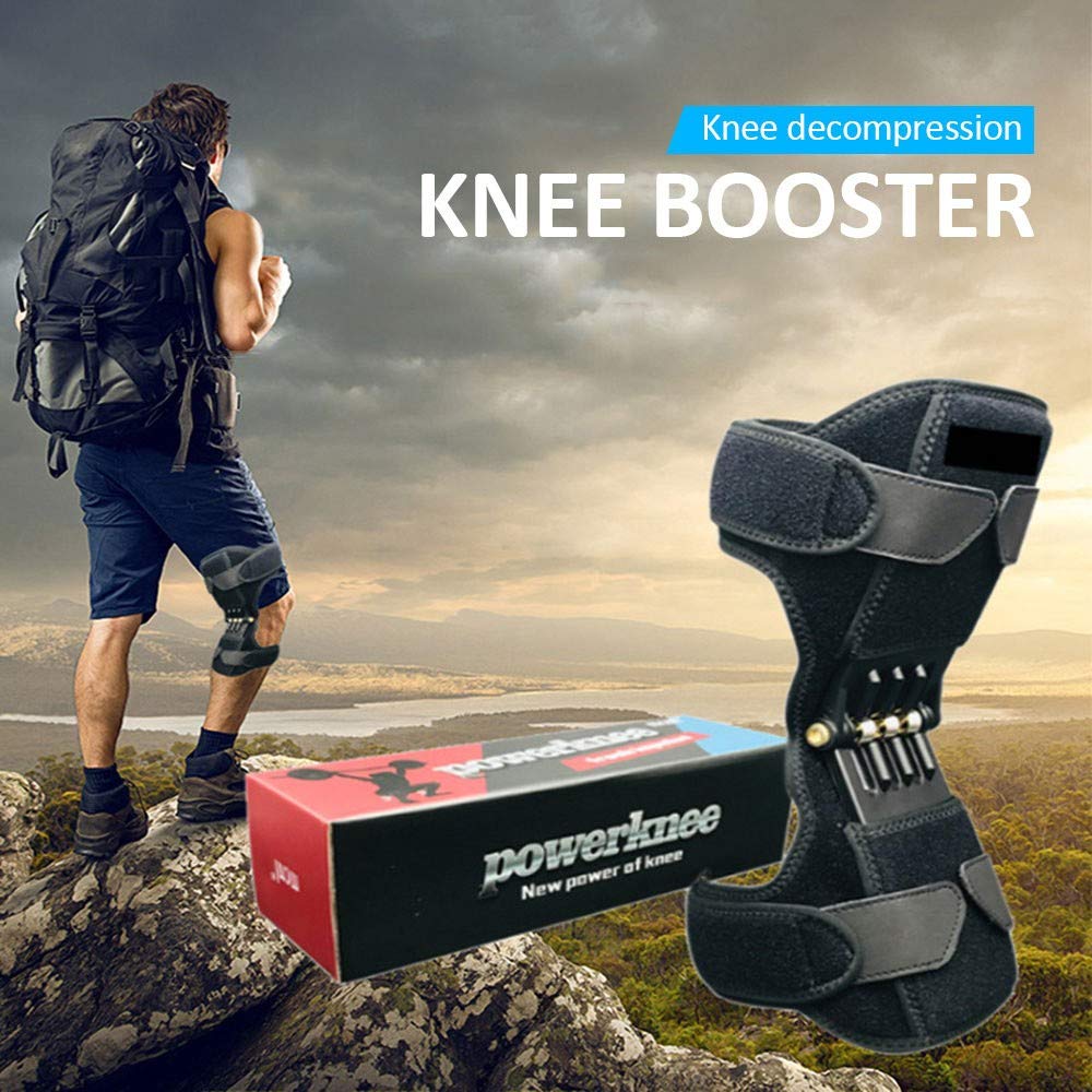Knieschützer zur Gelenkunterstützung – Power Lift Kniestabilisatorpolster – Leistungsstarker Rückprall-Springkraft-Knieschutz-Booster – Kniebandage zur Linderung von Gelenkschmerzen – 1 Paar