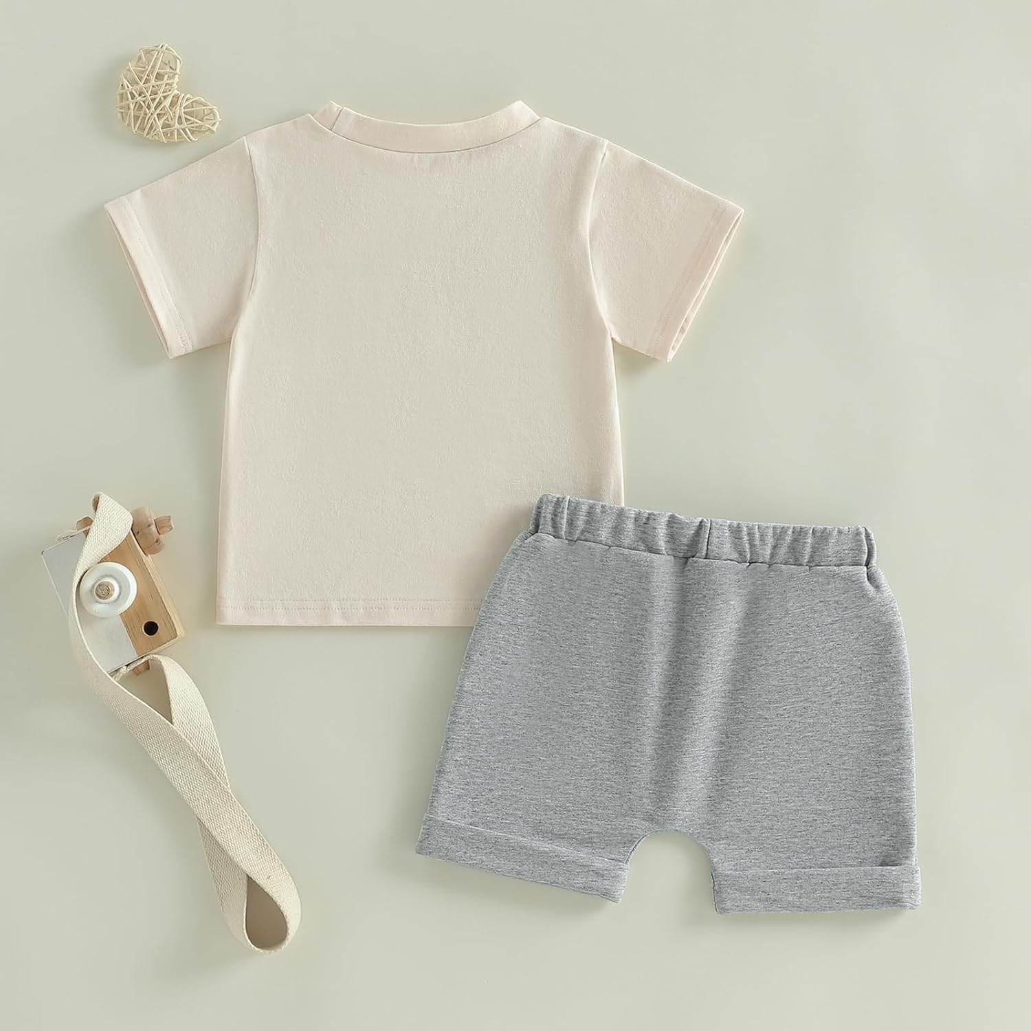 Baby Boy Clothes God Says I am Letter T-shirt Tops Solid Shorts 2PCS Set Toddler Little Boy Summer Tractor Outfits - Image 7