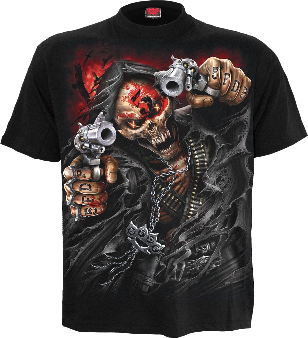 Spiral Black Direct - 5Fdp - Assassin - Licensed Band T-Shirt - Cotton - Size 3XL - Gothic Five Finger Death Punch T-Shirts
