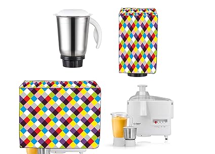 Dazling bazaar PVC Printed Mixer and Grinder Full Closure Cover Combo (Multicolour)