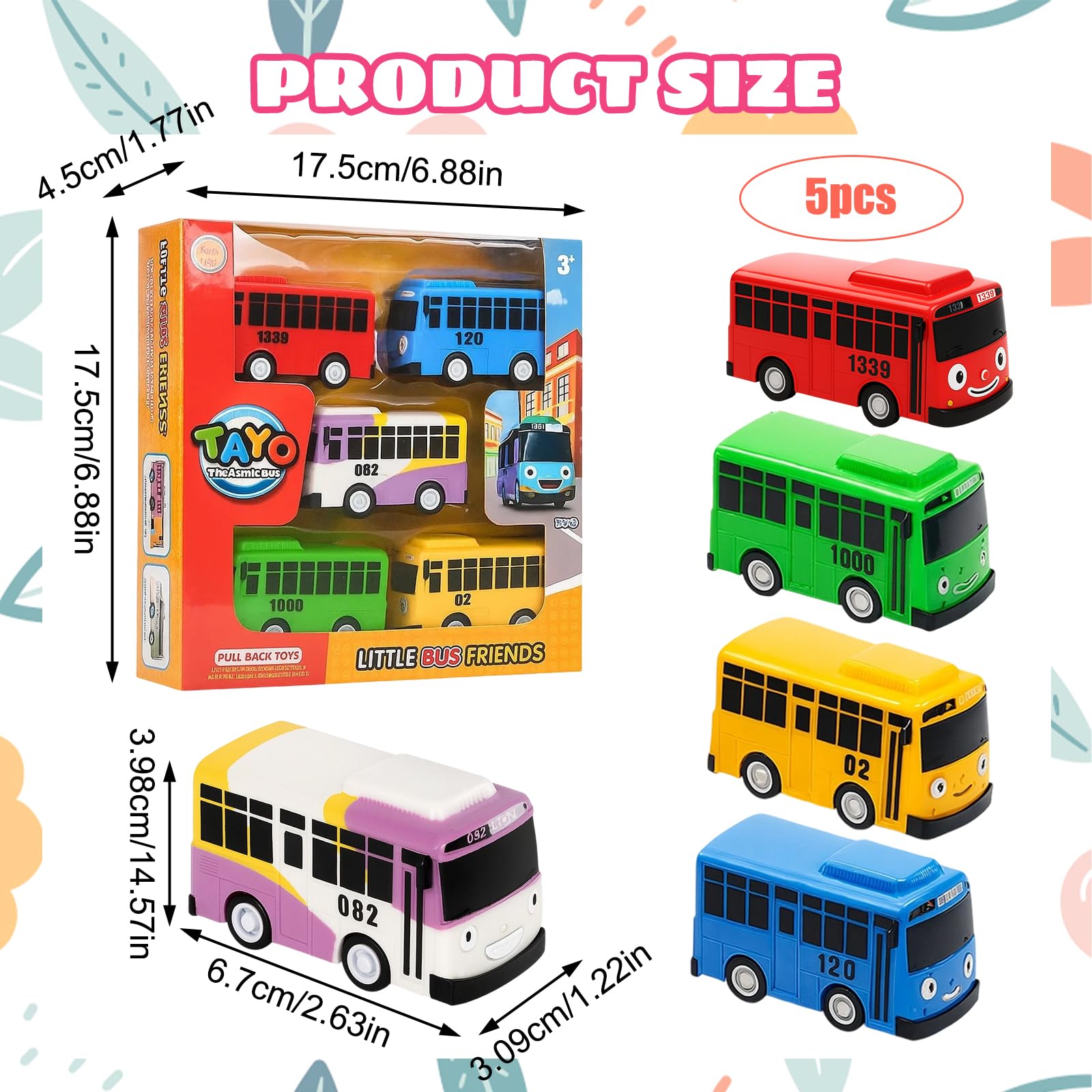 ZORVEXLYNX 5PCS Toy Bus, The Little Bus, Toy School Buses with Box, Die ...