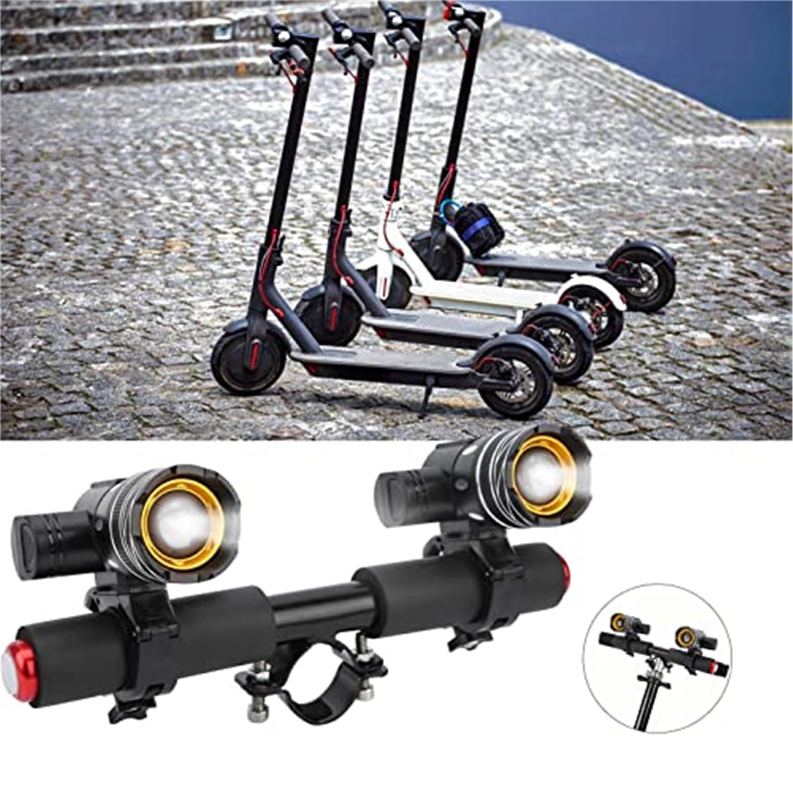 Feux Avant de Scooter électrique Phare de Scooter Phare LED Rechargeable, for Scooter électrique M365/Pro Feu Avant pour Scooter