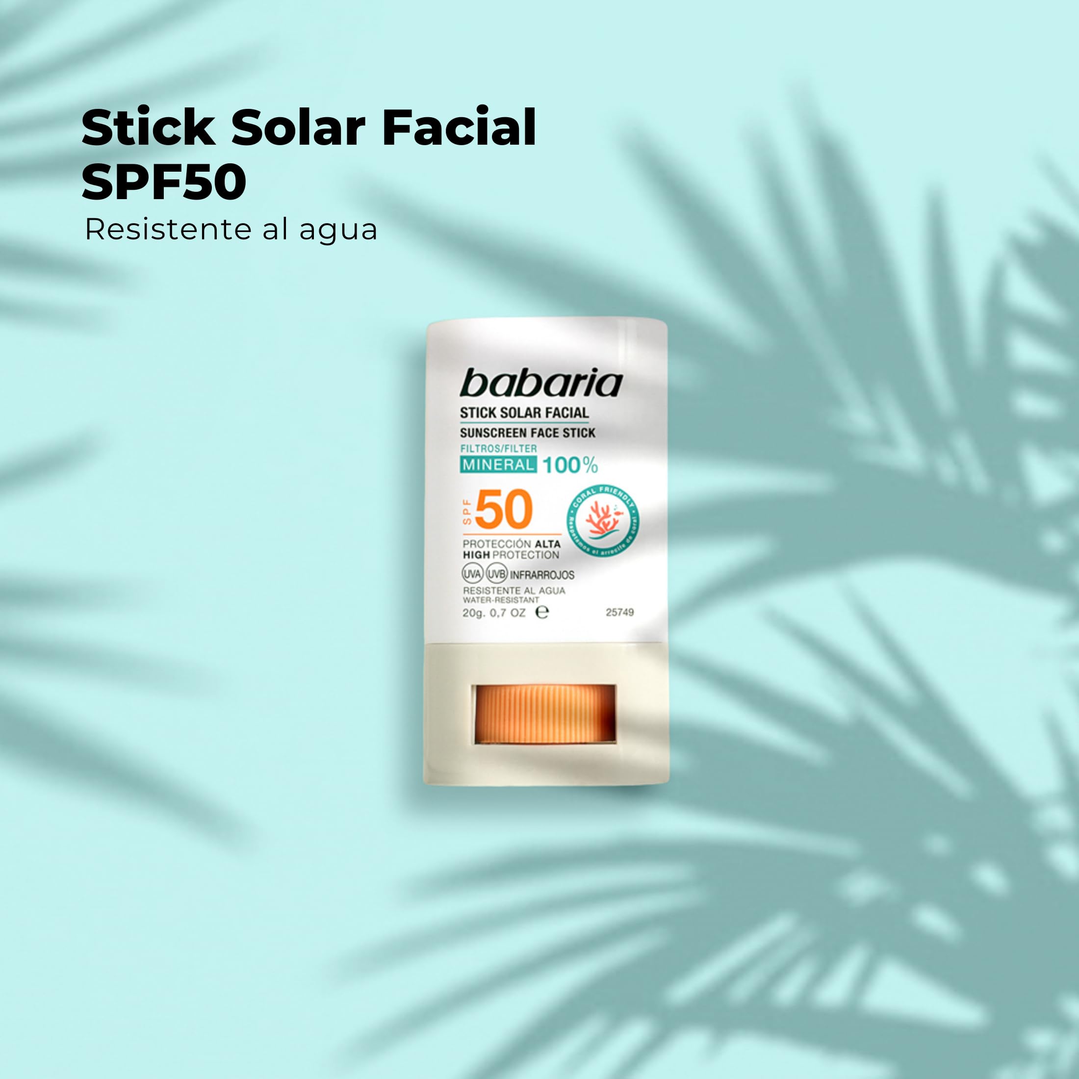 Visita la tienda de Babaria Babaria - Stick Solar Facial 50 |Protección Alta Con Aloe Y Manteca De Karité |Coral Friendly Y Biodegradable | Resistente Al Agua Y Al Sudor | Vegano | Stick Solar Niños,20g, El embalaje puede variar in use