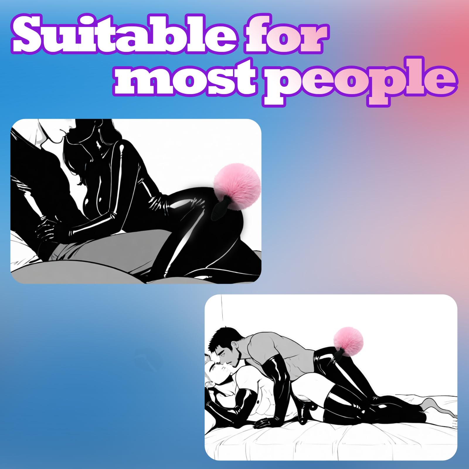 Heart Bunny Tail Vibrating Buttplug Remote Control