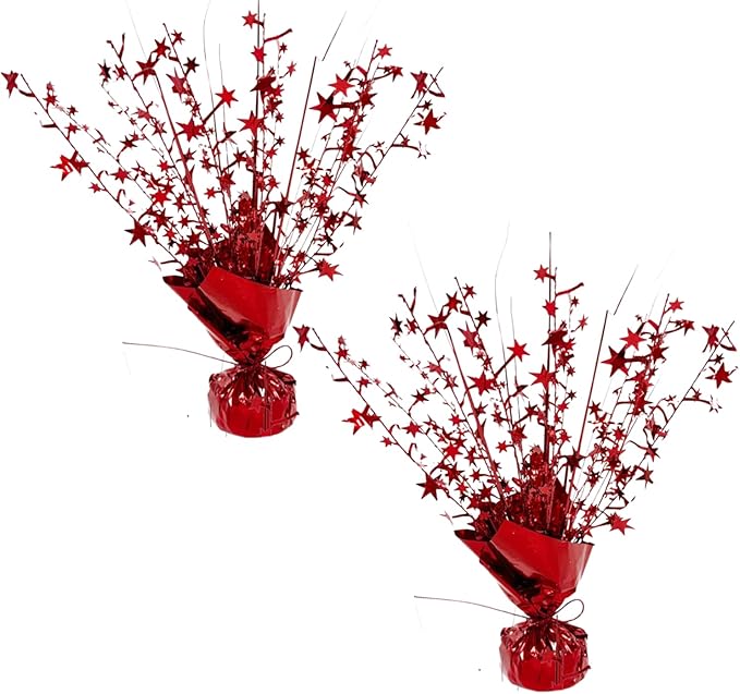 Amazon.com: ALISSAR 2-Pack Glitter Red Centerpieces-Table Decorations ...