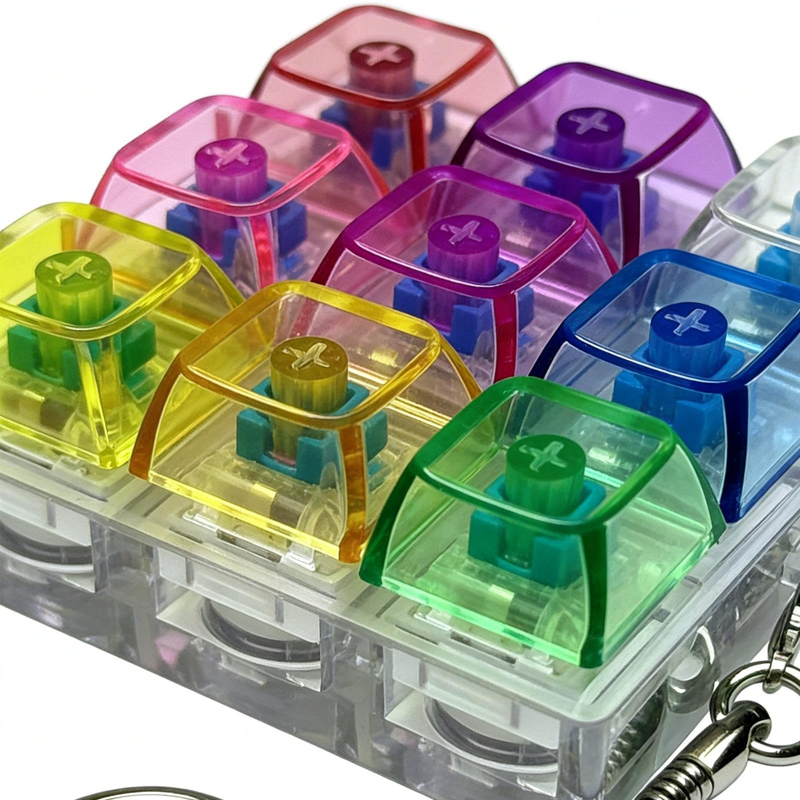 Klawiatura Fidget | 9 sensorycznych przycisków | Zabawka antystresowa z kliknięciem ze światłem, do szkoły pracy, domu, samochodu, samolotu, podróży, na imprezę