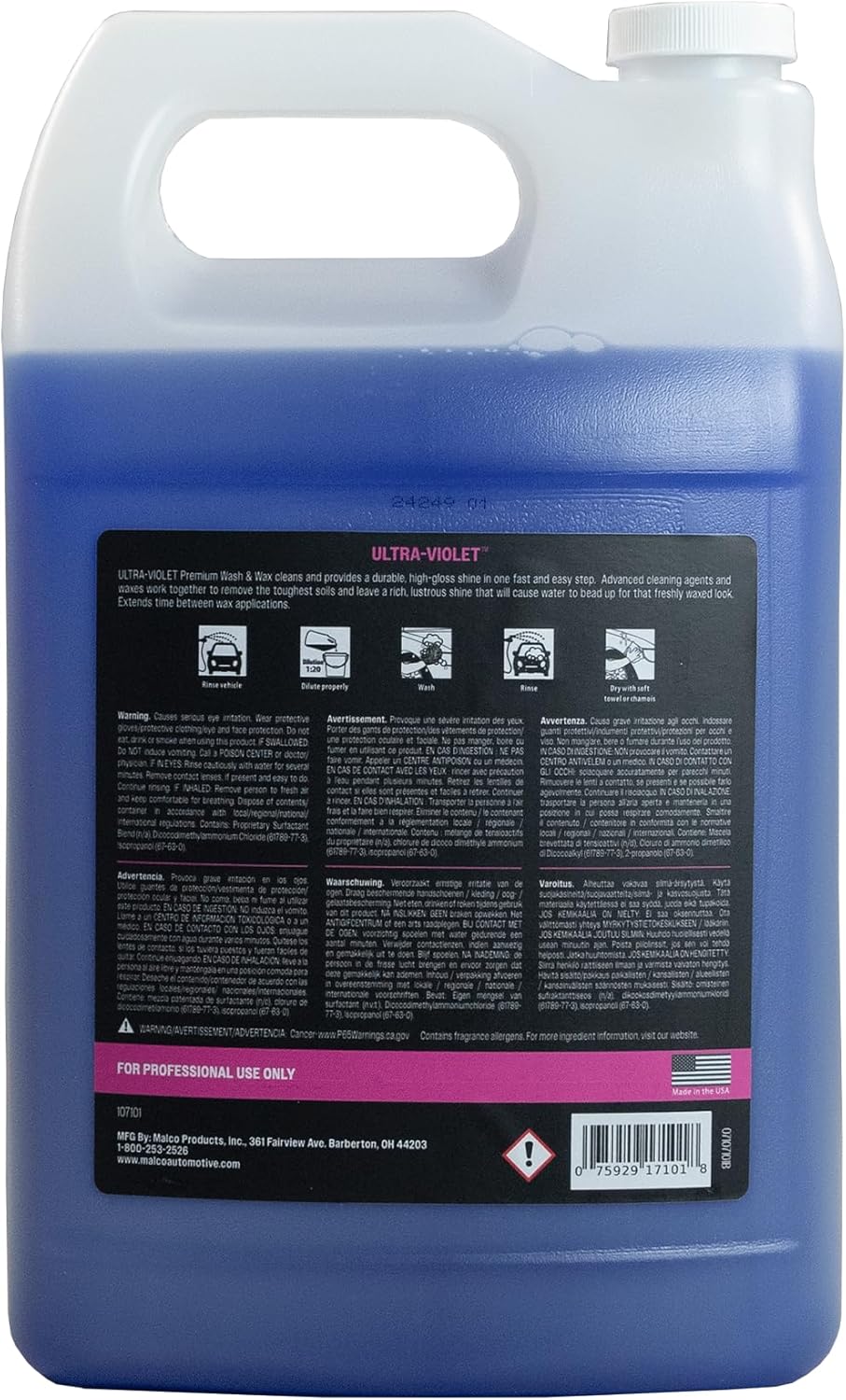 Malco Ultra Violet Premium Wash'n Wax – Best 2-In-1 Car Wash and Wax/Cleans and Provides A Durable, High-Gloss Shine in One Fast and Easy Step / 1 Gallon (107101) - Image 2
