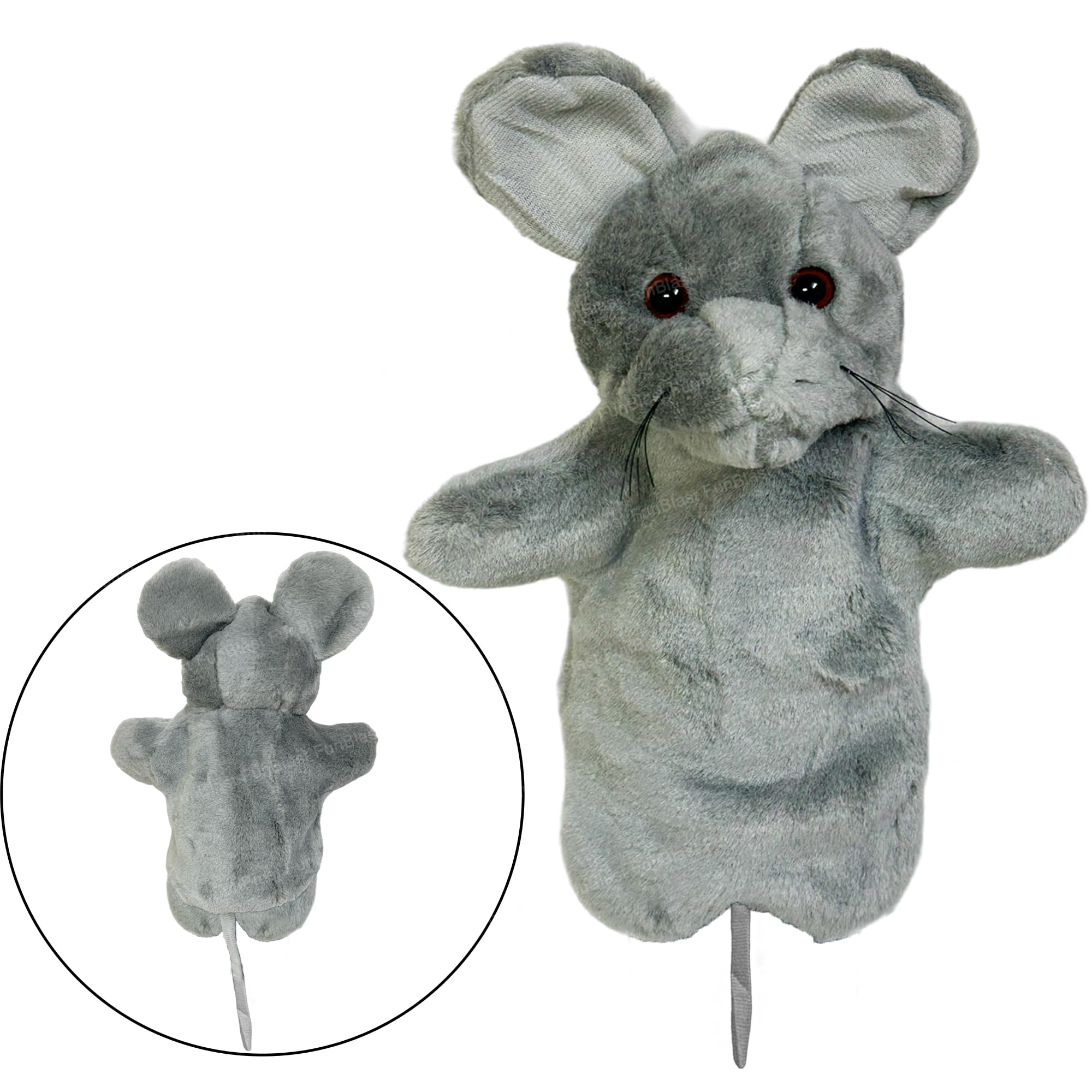 FunBlast Hand Puppet – Plush Animal Puppet with Movable Open Mouth, Soft Storytelling Puppets Toy for Role Play, Educational Learning Props for Children, Fun Play Plush Toys (Rat)