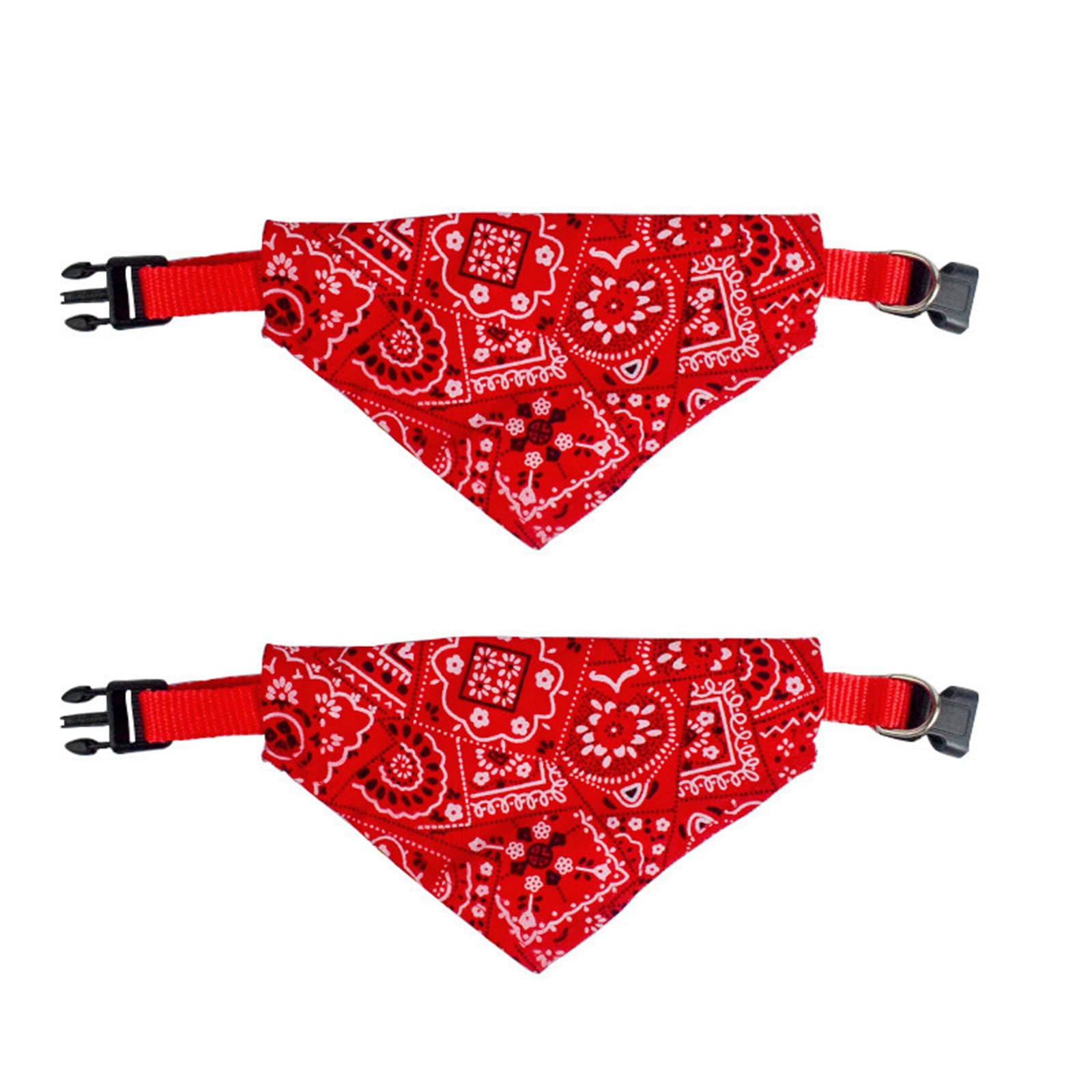 Ling & Bai 2 bavaglini a bandana per cani, regolabili, stile bohémien, accessori per costumi per animali domestici di taglia piccola, media e grande (rosso, M)