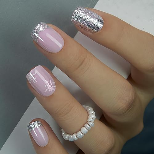 Curvlife Press On Nails Stick On Nails Short Fake Nails