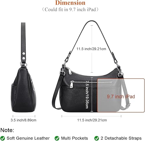 Miniatura 5 de Over Earth Bolsos de cuero suave para mujer, bolsos cruzados, multibolsillos, bolsas de hombro, bolsa de mensajero, tamaño mediano