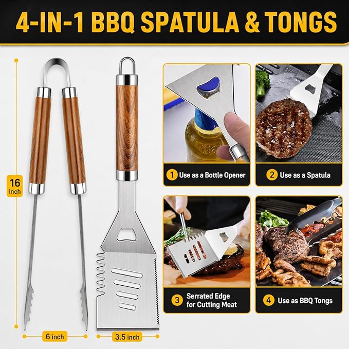 Set de Accesorios para Parrilla 34 Piezas Acero miniatura 2