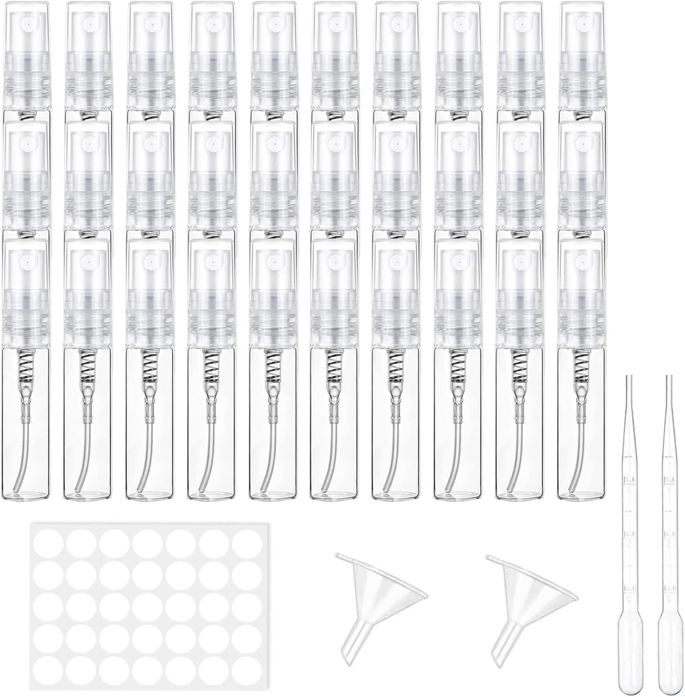 Reissprayflessen, parfumdispenser, mini-sprayfles, voor parfum, lichaamsverzorging, vloeistof, cosmetica (30 stuks, 5 ml)