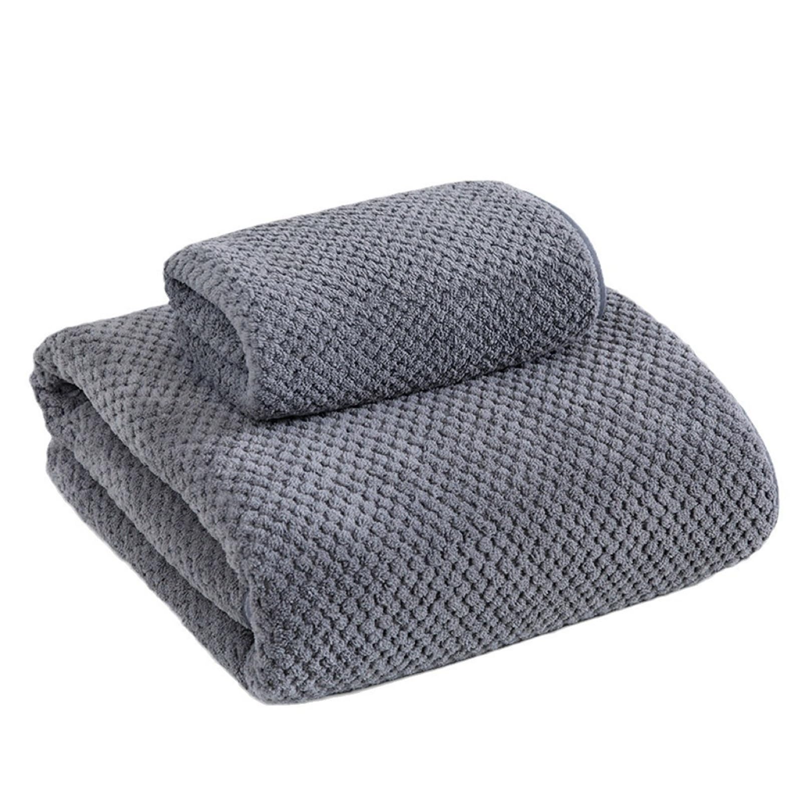 GMEqfhpOPS Boluoge large bath towel, thickened absorbent quick drying beach towel, coral fleece bath towel, household adult towel Towels Bath(Grey,170x90cm)